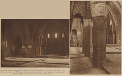 874470 Collage van 2 foto's betreffende de afronding van de bouw van de St.-Gerardus Majellakerk op hoek van de ...